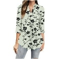 thumbnail image 1 of ShiShine 3/4 Sleeve Tops for Women 2025 Fall Trendy V Neck Shirts Sleeve Work Blouses Casual Tshirts, 1 of 5