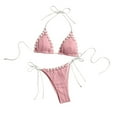 thumbnail image 1 of ShiShine Bikini Sets for Women Cheeky Push up Triangle Top String Thong 2 Piece Bathing Suits Halter Ladies Swimsuit, 1 of 4