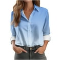 thumbnail image 1 of ShiShine Button Down Shirts for Women Dress Shirts Long Sleeve Gradient Color Casual Fashion Lightweight Blouses, 1 of 6