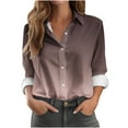 thumbnail image 1 of ShiShine Button Down Shirts for Women Dress Shirts Long Sleeve Gradient Color Casual Fashion Lightweight Blouses, 1 of 6