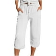 thumbnail image 1 of ShiShine Capris Pants for Women Casual Drawstring Elastic High Waist Wide Leg Lounge Capris, 1 of 4