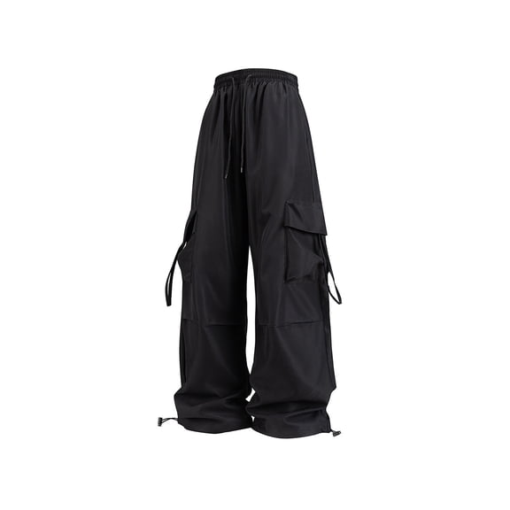 ShiShine Cargo Pants for Women Baggy Streetwear High Waist Drawstring Wide Leg Pants with Pockets