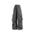thumbnail image 1 of ShiShine Cargo Pants for Women Baggy Streetwear High Waist Drawstring Wide Leg Pants with Pockets, 1 of 5