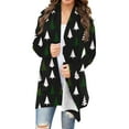 thumbnail image 1 of ShiShine Christmas Cardigan for Women Long Lightweight Sweater Floral Long Sleeve Winter Open Front Outfits, 1 of 3