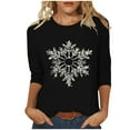 thumbnail image 1 of ShiShine Christmas Crew Neck Shirt for Women Funny Xmas Graphic 3/4 Sleeve Tee Winter Holiday Family Party Tops, 1 of 3