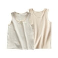thumbnail image 1 of ShiShine Clearance 2Pcs Toddler Boys Girls Cotton Tank Tops Soft Crewneck Undershirts Summer Solid Color Sleeveless Vests Size 3-14T, 1 of 4