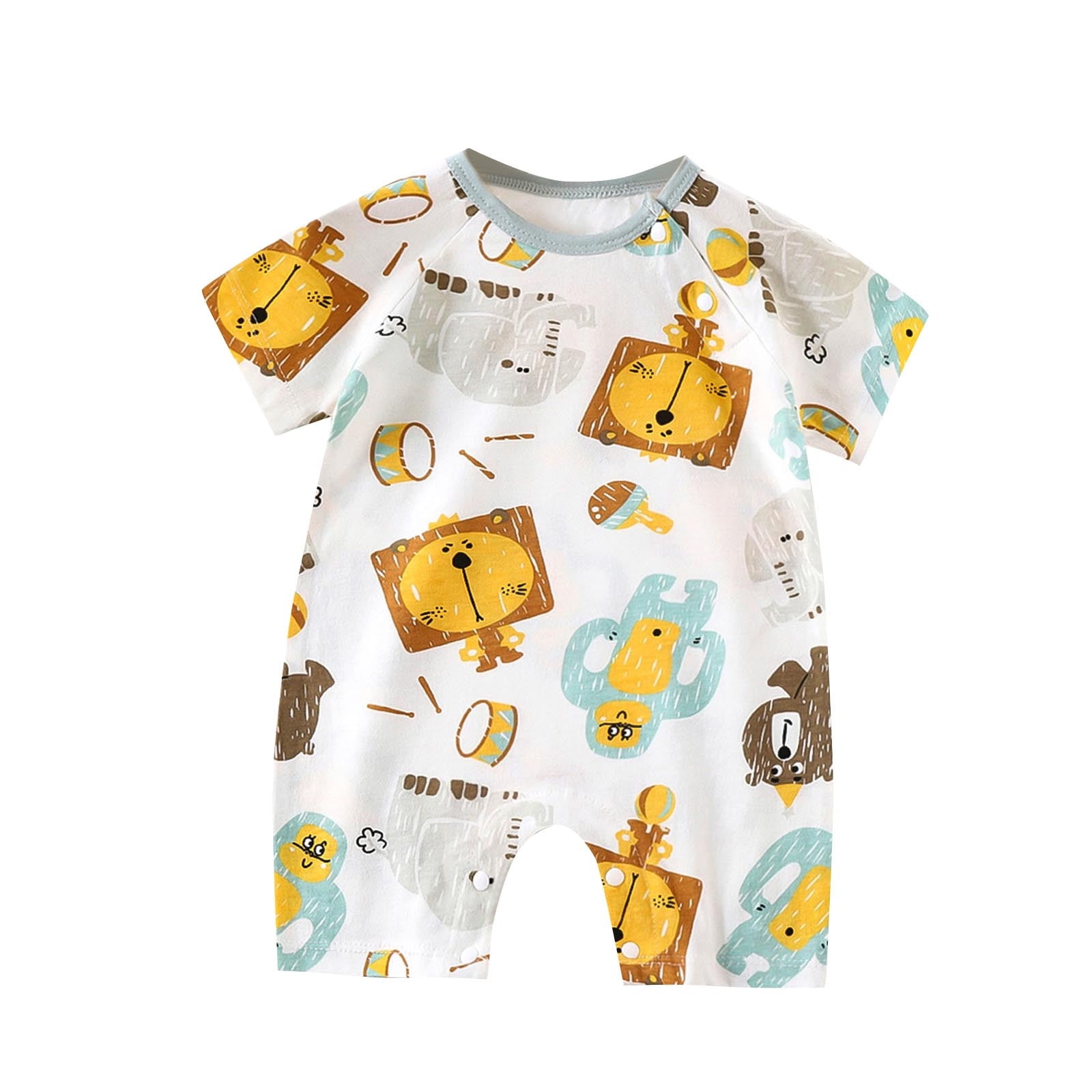 Newborn Baby Boy Girls Clothes Summer Outfits Infant Short Sleeve Romper Jumpsuit Bodysuit Cute Newborn Clothes Size 0-12M