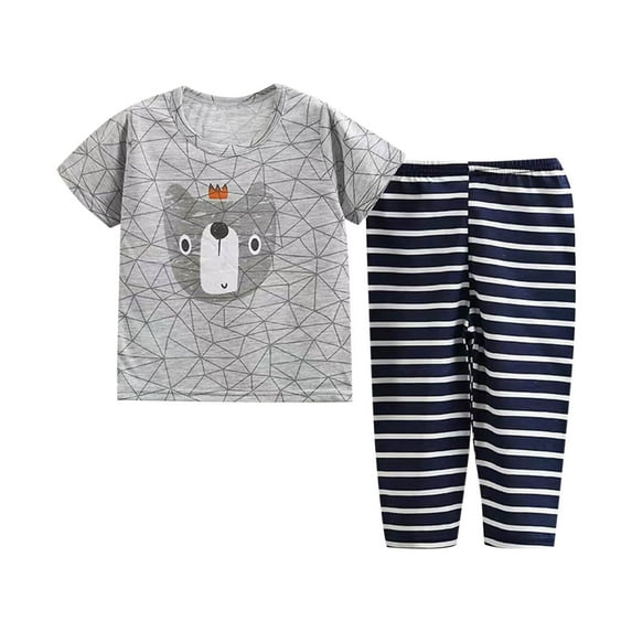 ShiShine Toddler Baby Boys Girls Summer Clothes Set Cotton Casual Print Short Sleeve T-shirt Tops & Pants Set 2Pcs Summer Outfits