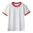 thumbnail image 1 of ShiShine Toddler Boy Girls Casual Loose Cotton T-Shirts Short Sleeve Tee Tops Summer Crewneck Blouses Summer Clothes Size 2-13T, 1 of 9