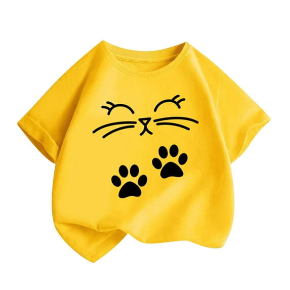ShiShine Toddler Boy Girls Cotton Short Sleeve T Shirts Cute Print Crewneck Tee Tops Summer Casual Loose Blouses Summer Clothes