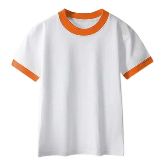 ShiShine Toddler Boy Girls Cotton Short Sleeve Tee Tops Solid Color Crewneck T Shirts Summer Clothes Size 2-13T