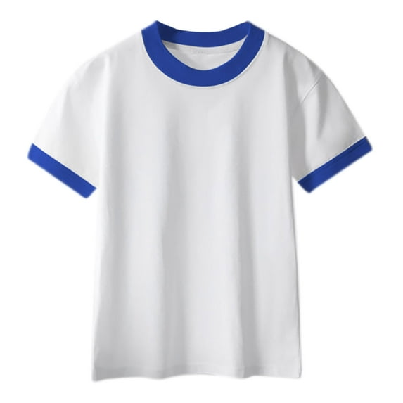 ShiShine Toddler Boy Girls Cotton Short Sleeve Tee Tops Solid Color Crewneck T Shirts Summer Clothes Size 2-13T