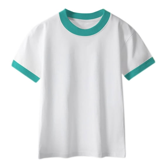 ShiShine Toddler Boy Girls Cotton Short Sleeve Tee Tops Solid Color Crewneck T Shirts Summer Clothes Size 2-13T