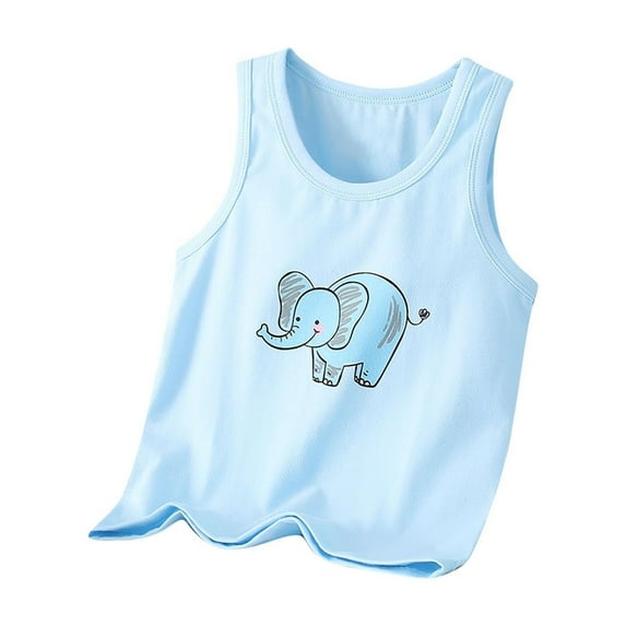 ShiShine Toddler Boys Girls Cotton Tank Tops Soft Crewneck Undershirts Summer Cute Print Sleeveless Vests Size 3-13T