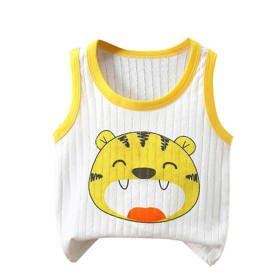 ShiShine Clearance Toddler Boys Girls Cotton Tank Tops Undershirts Summer Cute Print Sleeveless Vests Size 1-6T