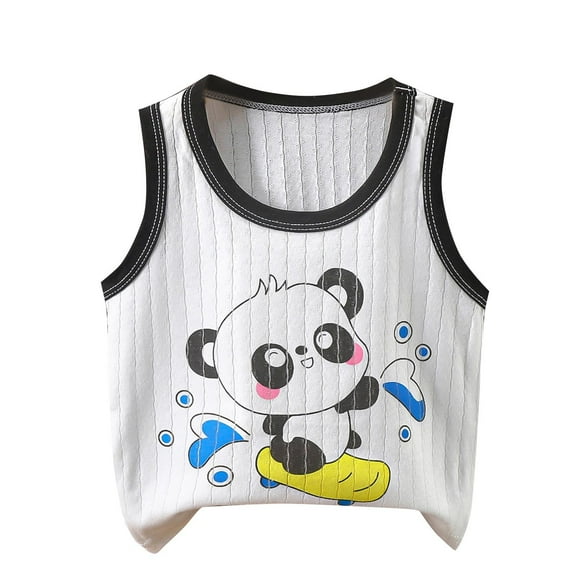 ShiShine Toddler Boys Girls Cotton Tank Tops Undershirts Summer Cute Print Sleeveless Vests Size 1-6T