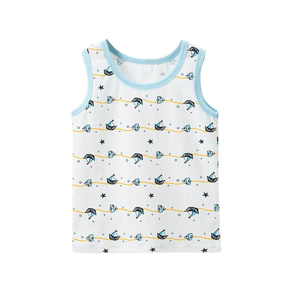 ShiShine Toddler Boys Girls Cotton Tank Tops Undershirts Summer Cute Print Sleeveless Vests Size 3-10T