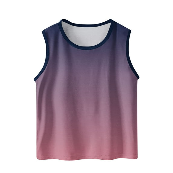 ShiShine Toddler Boys Girls Sleeveless Tank Tops Soft Crewneck Undershirts Summer Tie Dye Print Sleeveless Vests Size 3-15T