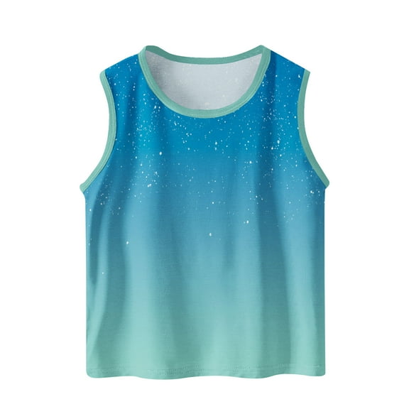 ShiShine Toddler Boys Girls Sleeveless Tank Tops Soft Crewneck Undershirts Summer Tie Dye Print Sleeveless Vests Size 3-15T