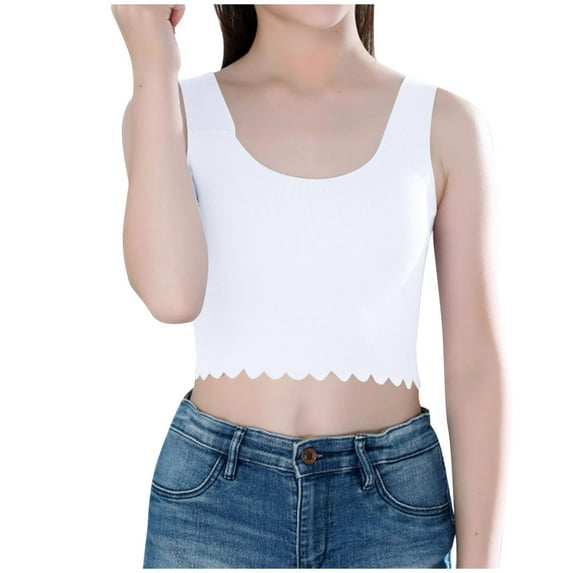 ShiShine Clearance Toddler Girls Dance Tank Tops Sleeveless Cropped Tank Tops Summer Athletic Vests for Kids Size 7-15T