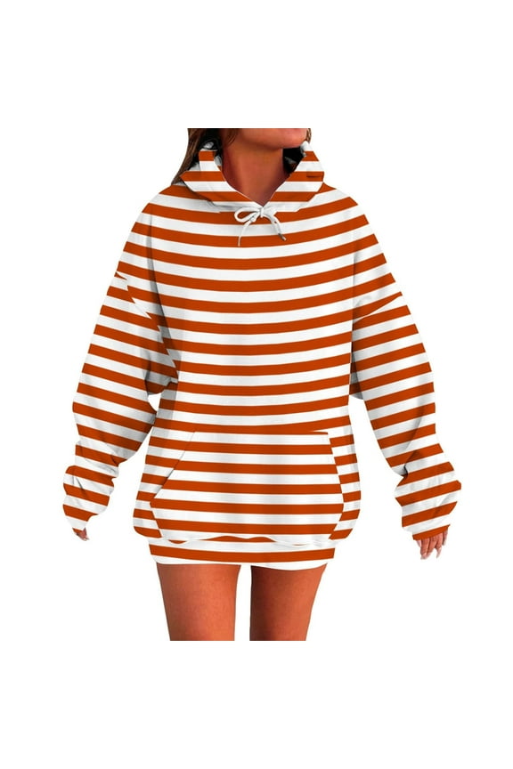Cute Zip up Striped Hoodie for Women Comfortable Tunic Thin Hoodie Fashion Pullover Long Sleeve Sweatshirts