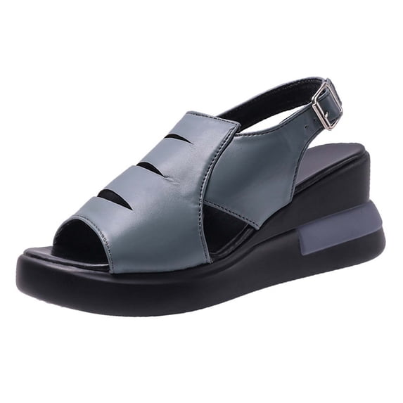 ShiShine Fashion Comfortable Platform Sandals for Women, Open Toe Cutout Design Wedge Heel Sandals for Summer