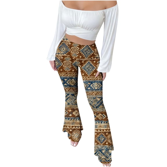 ShiShine Flare Yoga Pants for Women Soft Print High Waist Bell Bootcut Leggings Stretch Fit Trousers