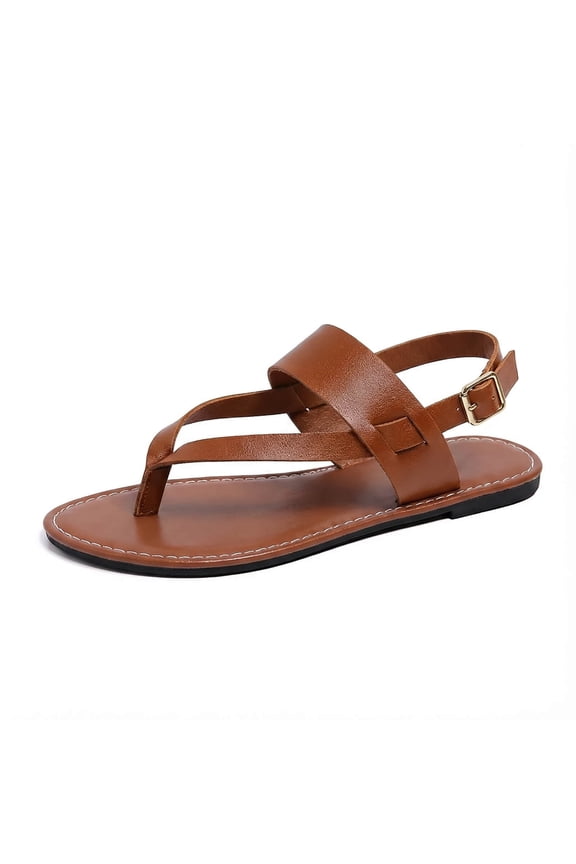 Flats Flip Flops Sandals For Women Comfortable Strappy Wide Width Ankle Strap Summer Casual Dressy Walking Shoes