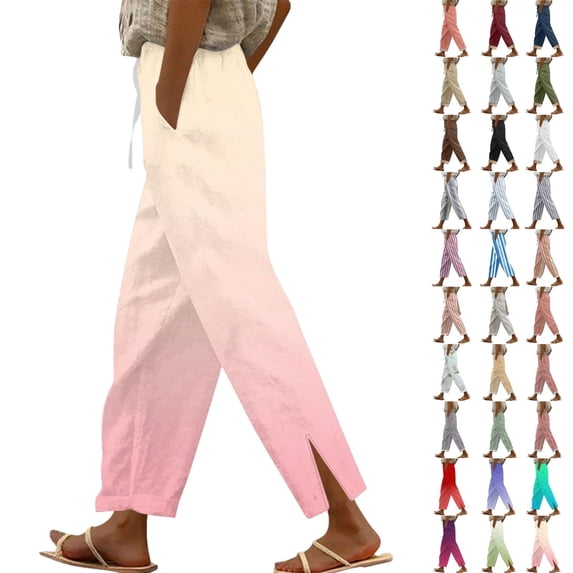 ShiShine Gradient Color Pants for Women Casual Drawstring Trendy Trousers with Pocket