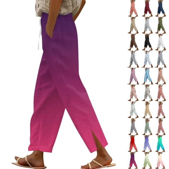 ShiShine Gradient Color Pants for Women Casual Drawstring Trendy Trousers with Pocket