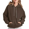 thumbnail image 1 of ShiShine Hoodies for Women Loose Fit Pullover Cute Solid Color Hoodie Oversized Drawstring Fall Sweatshirt with Pocket, 1 of 7