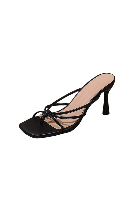 Kitten Heels for Women Strappy Comfortable Heeled Thong Sandals Square Open Toe Flip Flop Heels for Summer Dressy