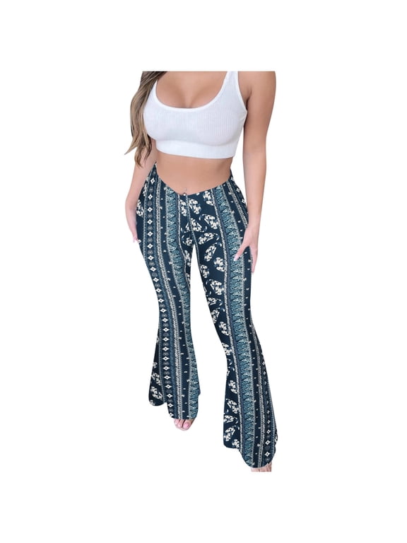 Leggings for Women Flare High Waisted Stretchy Bell Bottom Trousers Tummy Control Hippie Yoga Leggings