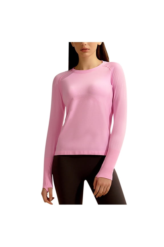 Long Sleeve Tee Shirts for Women Slim Fit Tshirts Basic Tops Tight Crewneck Undershirts