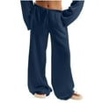 thumbnail image 1 of ShiShine Low Rise Pants for Women Wide Leg Trendy Solid Color Baggy Drawstring Sweatpants, 1 of 9