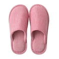 thumbnail image 1 of ShiShine Men Warm Slippers Non-slip House Slippers Striped Pattern Indoor Women Simple Sandals, 1 of 4