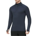 thumbnail image 1 of ShiShine Mens Quarter Zip Pullover Top Long Sleeve Athletic Compression Shirt Mock Neck Workout Sweatshirt with Thumbs Holes, 1 of 6