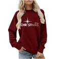 thumbnail image 1 of ShiShine Merry Christmas Fall Sweatshirt for Women Funny Xmas Shirt Long Sleeve Crewneck Pullover Tops, 1 of 6