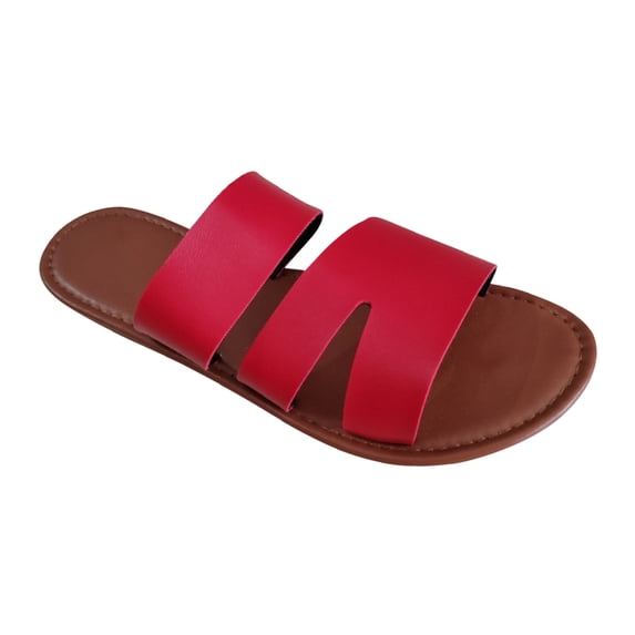 ShiShine Open Toe Flat Sandals for Women Summer Casual Footbed Slide Sandals for Women Slip On Summer Casual Walking Shoes