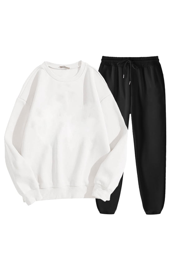 Oversized Sweatsuits for Women 2 Piece Outfit Matching Lounge Sets Spring Outfits Soft Cozy Crewneck Track Suits