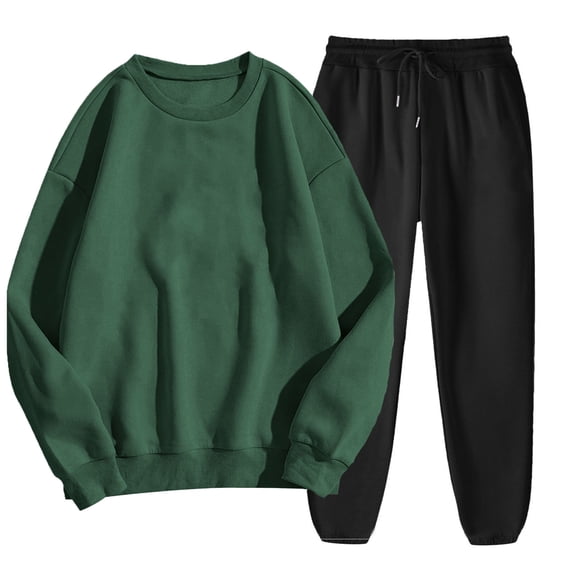 ShiShine Oversized Sweatsuits for Women 2 Piece Outfit Matching Lounge Sets Spring Outfits Soft Cozy Crewneck Track Suits