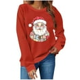 thumbnail image 1 of ShiShine Retro Santa Sweatshirt for Women Vintage Christmas Sweaters Crewneck Oversized Long Sleeve Tops, 1 of 4
