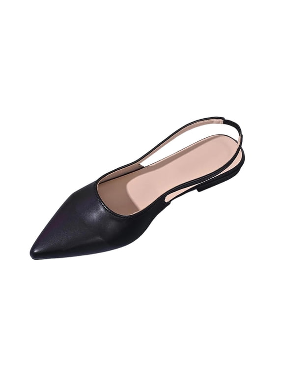 Slingback Flats for Women Pointed Toe Office Work Dressy Ballet Flats Comfortable Closed Toe Casual Flat Dress Shoes
