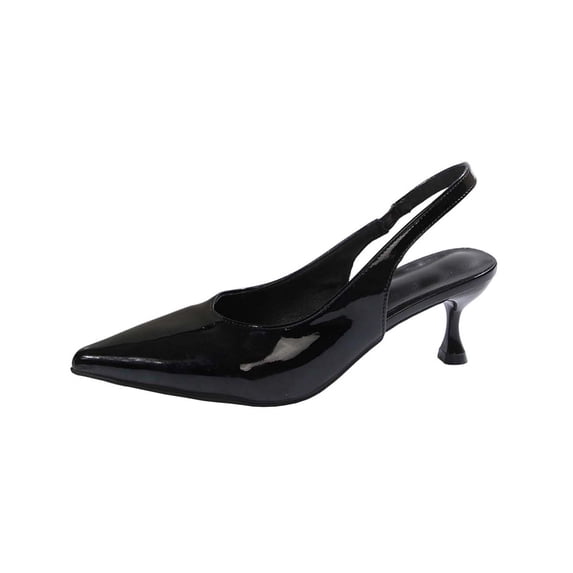 ShiShine Slingback Heels for Women Pointed Closed Toe Kitten Heel Pumps Glossy Ankle Strap Mary Jane Shoes Comfortable Low Heel Dress Shoes