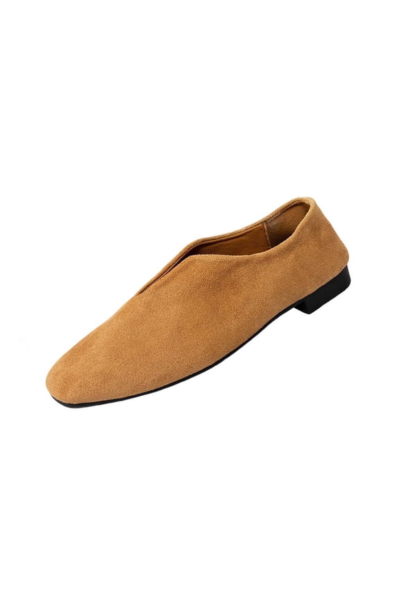 Slip On Flats Shoes for Women Comfortable Round Toe V Cut Casual Ballet Flats Soft Loafers Nurse Walking Shoes