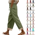 thumbnail image 1 of ShiShine Solid Color Pants for Women Casual Drawstring Trendy Trousers with Pocket, 1 of 7