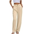 thumbnail image 1 of ShiShine Solid Color Pants for Women Casual Trouser Office Work Wide Leg Straight Sweatpants, 1 of 8