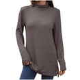 thumbnail image 1 of ShiShine Solid Color Tops for Women Long Sleeve Turtleneck Tunics Lightweight Fall Sweaters, 1 of 7