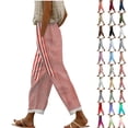 thumbnail image 1 of ShiShine StripedPants for Women Casual Drawstring Trendy Trousers with Pocket, 1 of 5