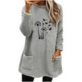 thumbnail image 1 of ShiShine Sweatshirt for Women Plush Warm Sweater Print Crew Neck Tops Long Sleeve Tunic Pullover with Pockets, 1 of 5
